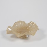 LO GLASS BEIGE CLEAR BOWL ON STAND 22